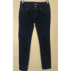 Boom Boom Women Junior Dark Blue Skinny Stretch Denim‎ Jeans Size 7